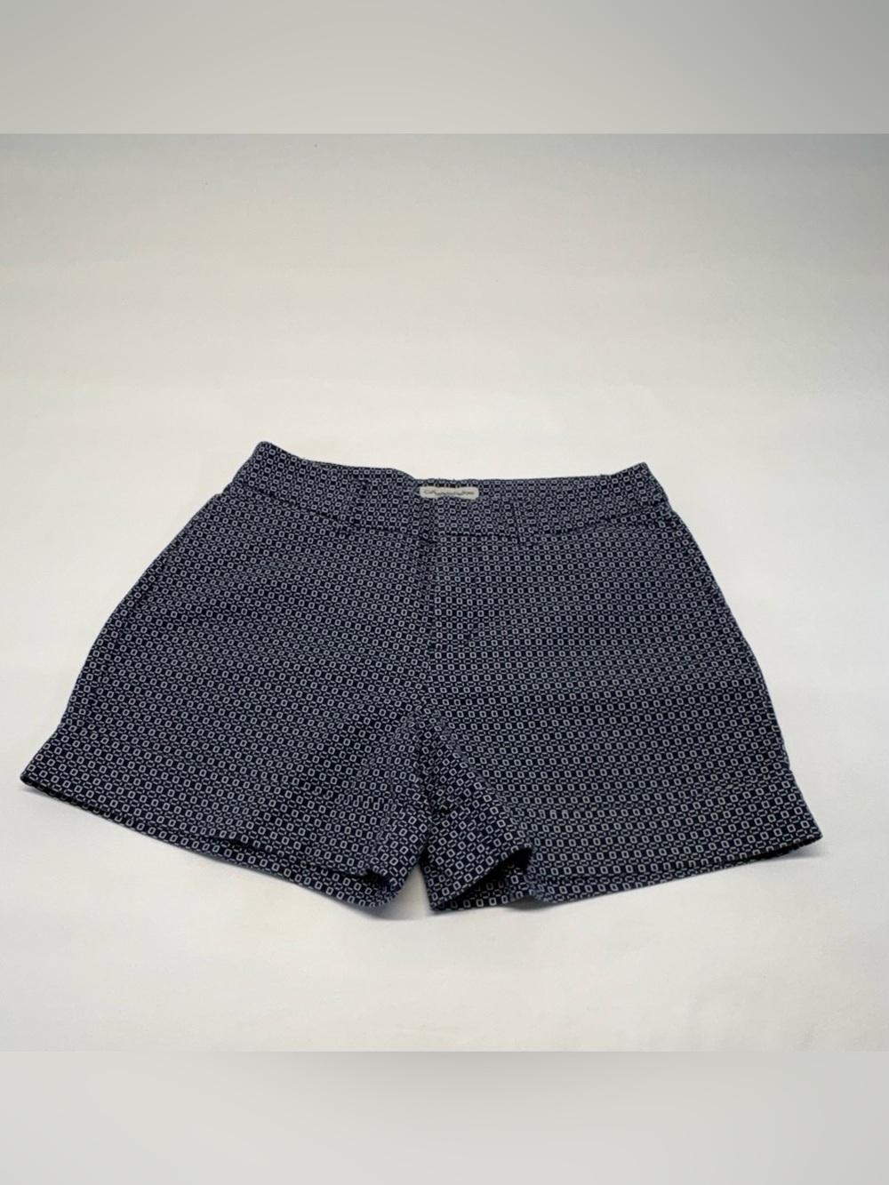 Catherine Malandrino Geometric Print Tailored Shorts Navy White Size 4